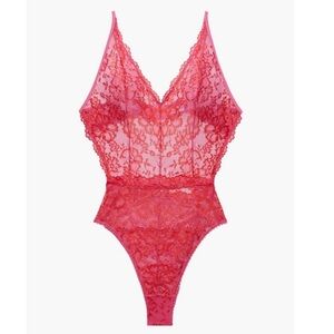 Savage x Fenty Floral Lace Bodysuit in Sweeter Pink Two Tone size small
